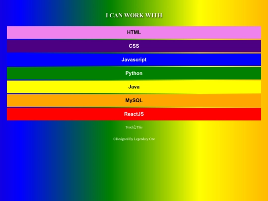 Portfolio/skills screenshot