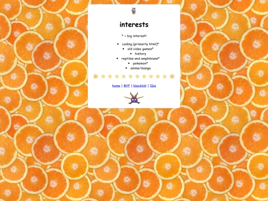 interests screenshot