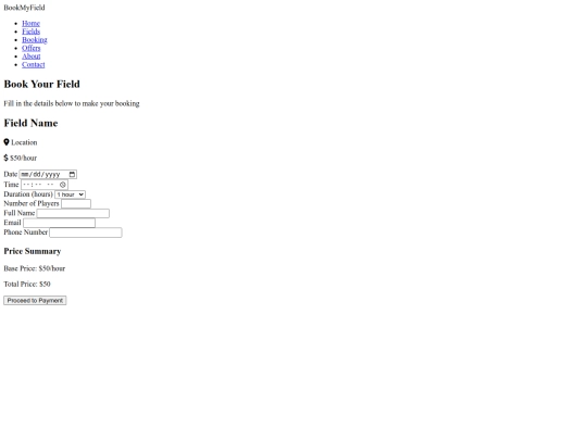 booking-form screenshot