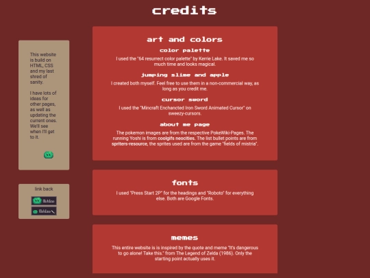 pages/credits screenshot