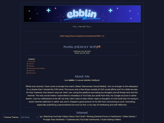 blog/aboutme screenshot