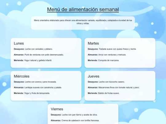 menu screenshot