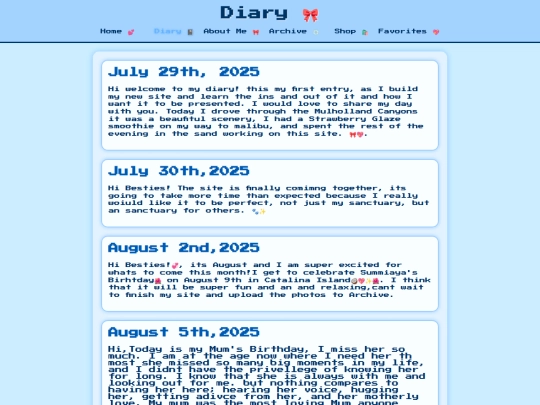 diary screenshot