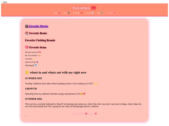 favorites screenshot