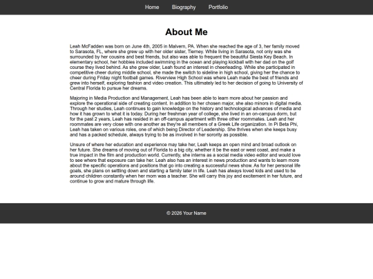 HTML/bio screenshot