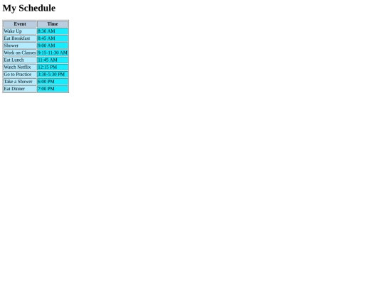 MySchedule screenshot