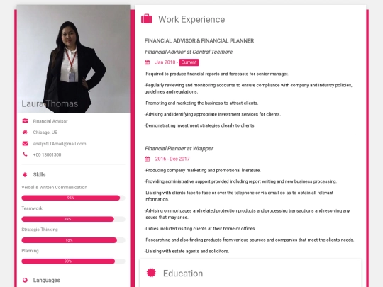 resume screenshot