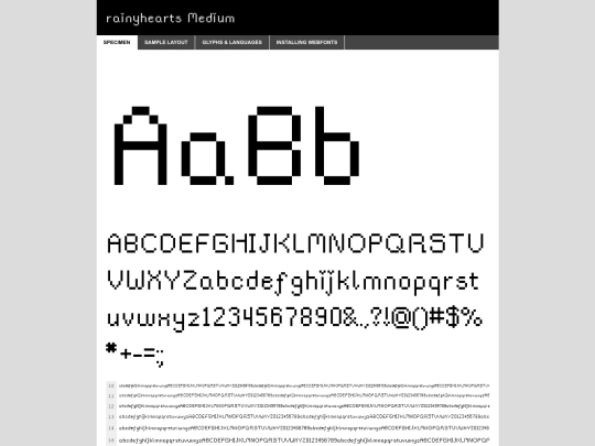 webfontkit-20240402-030141/rainyhearts-demo screenshot