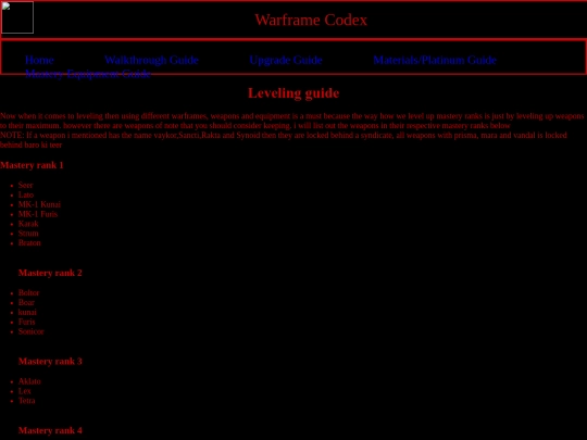 Mastery equip guide screenshot