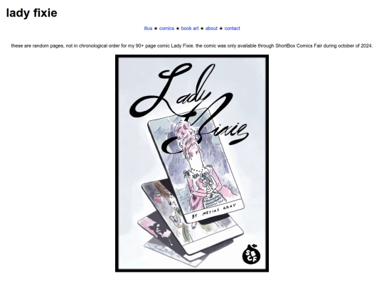 portfolio-site/comicstuff/ladyfixie screenshot