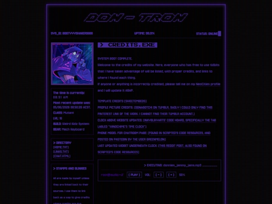 testing/credits screenshot