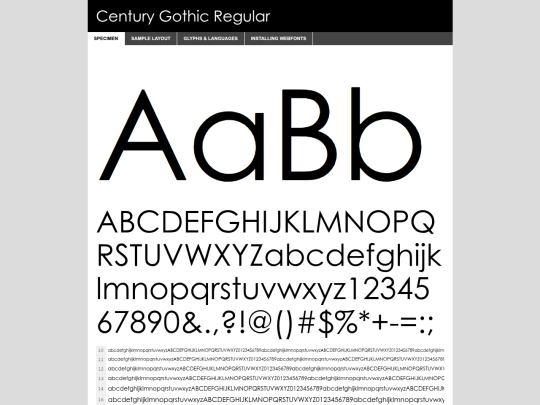 typefaces/century/centurygothic-demo screenshot