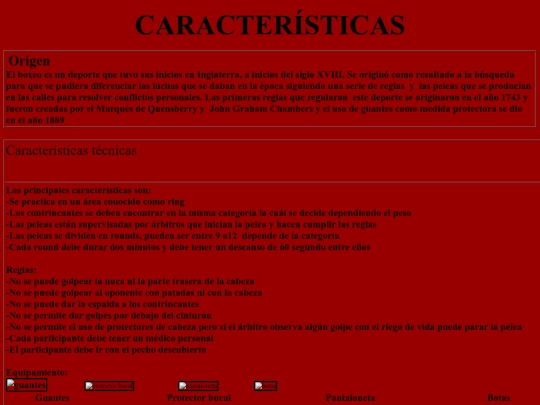 Características screenshot