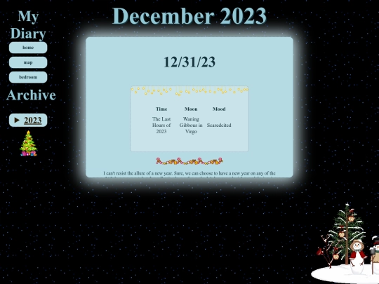 bedroom/diary/december2023 screenshot