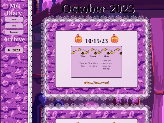 bedroom/diary/october2023 screenshot