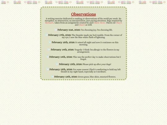 studio/writing/observations screenshot