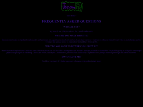 FAQ screenshot