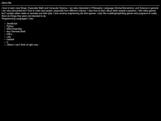 about-me screenshot