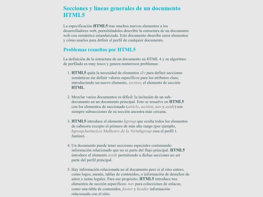 Secciones_lineasgenerales/Secciones y líneas generales de un documento HTML5 screenshot