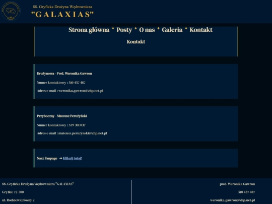 pages/kontakt screenshot