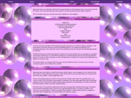 disclaimers screenshot