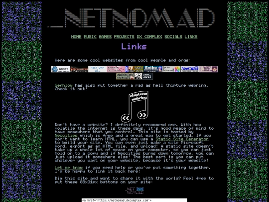 links screenshot