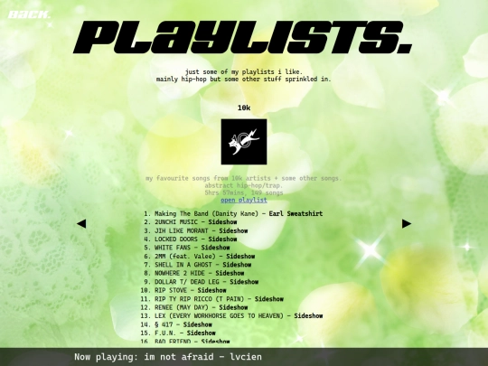 playlists screenshot