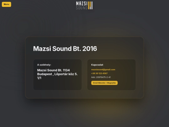 Mazsi sound/Elerhetoseg screenshot