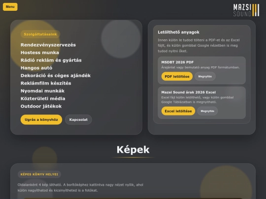 Mazsi sound/kezdolap screenshot
