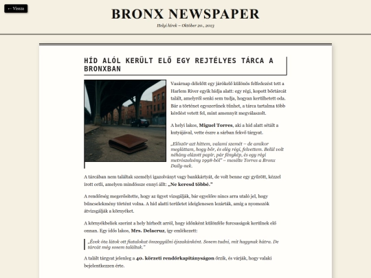 newspaper/hid alatti tarca screenshot