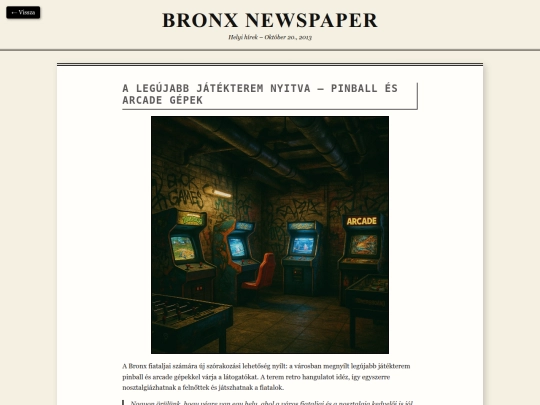 newspaper/jatekterem screenshot