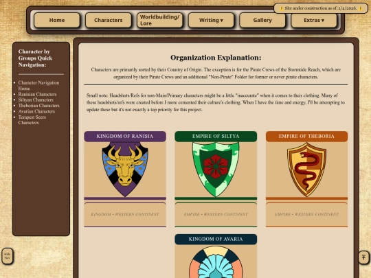 Characters/CharacterNav screenshot