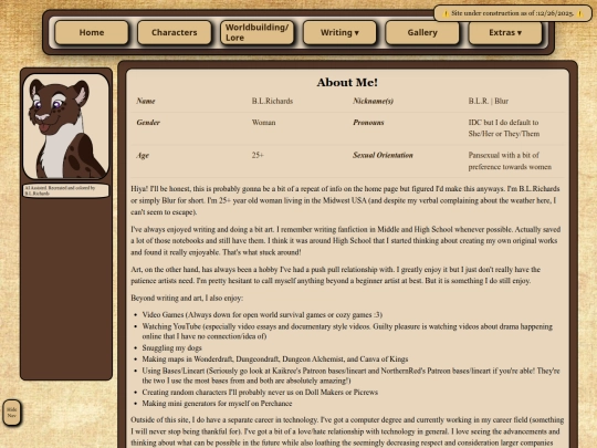 Extras/AboutMe screenshot