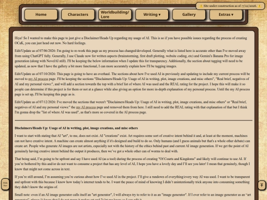 Extras/Disclaimer screenshot