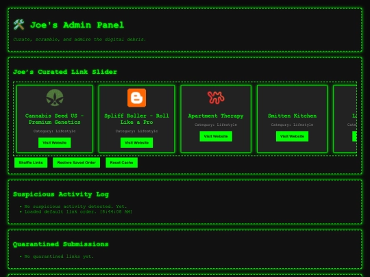 admin screenshot