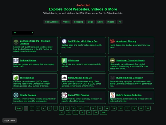 sites screenshot
