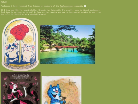 postcards screenshot