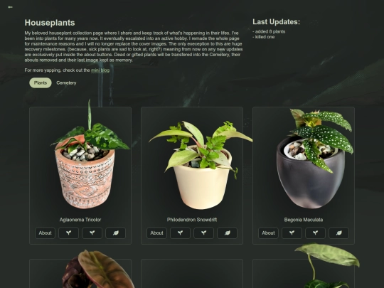 Collection/plants screenshot