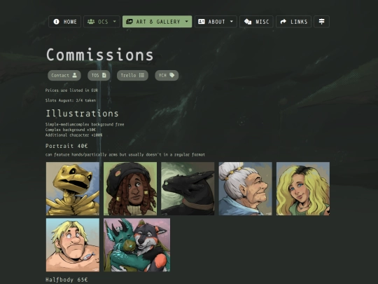 Commissions screenshot