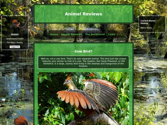 reviews/hoatzin screenshot