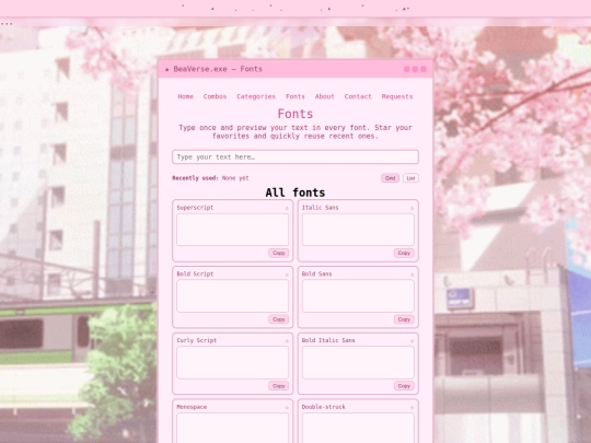 fonts screenshot