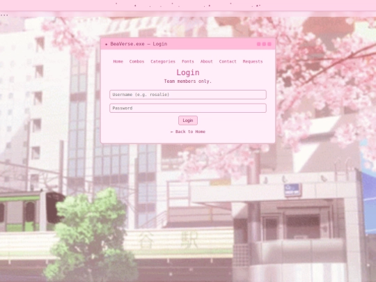 login screenshot
