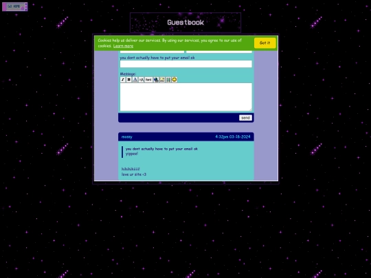 guestbook screenshot