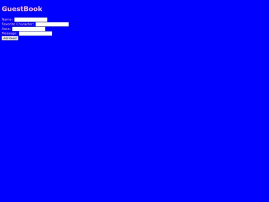 guestbook screenshot