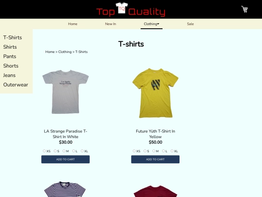clothing screenshot
