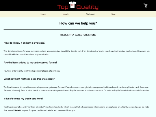 faq screenshot
