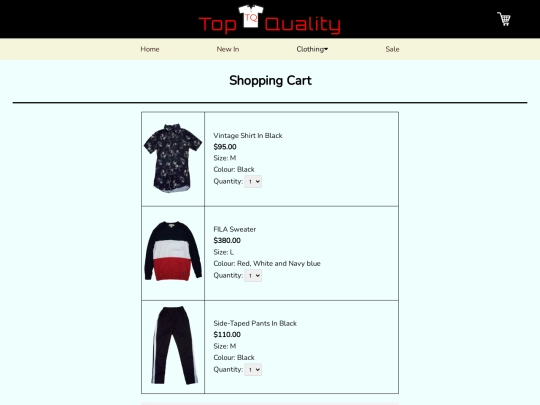 shoppingcart screenshot