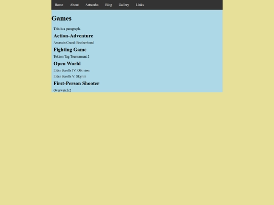 Games screenshot