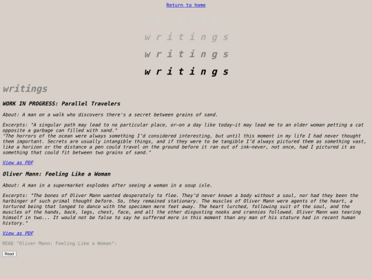 writings screenshot