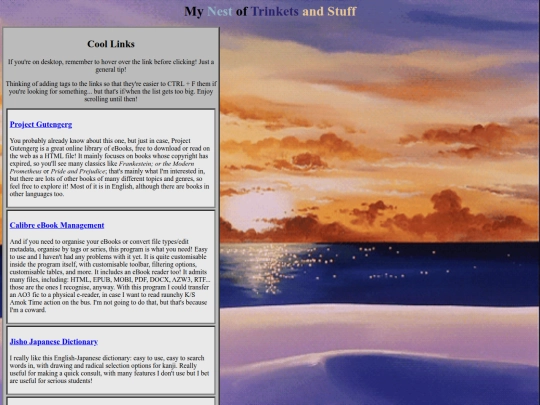links screenshot